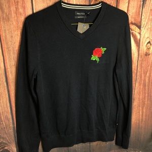 Nautica sweater navtech with a rose patch